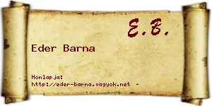 Eder Barna névjegykártya